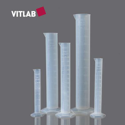 VITLAB塑料量筒进口PP量筒量杯精准刻度带证书50/100ml/250/500ml