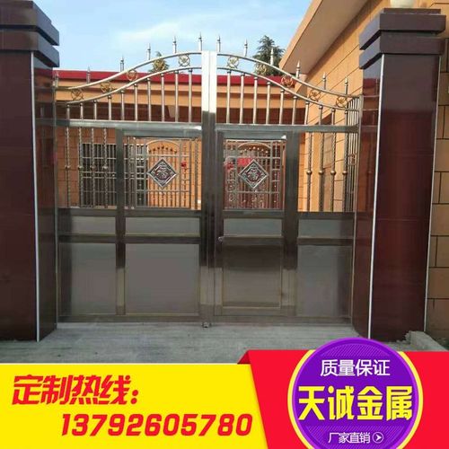 304不锈钢大门双开庭院门小区门学校对开门O农村院子门围墙防盗门