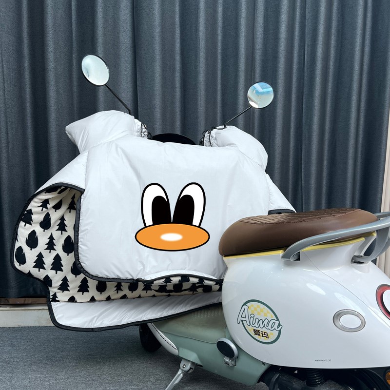 24新款法兰绒冬季p加厚保暖御寒防水防风电动车自行车防寒罩