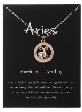 十二星座圆形立.体吊坠项炼