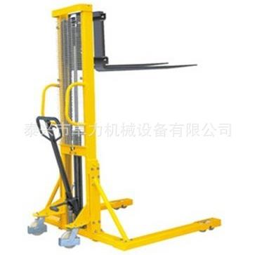 宽腿手动升高叉车，加宽型液压升高车，异形装卸车