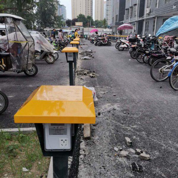 室外充电桩电动汽车防雨水罩立柱小区景观溅盒管家庭院插座户外