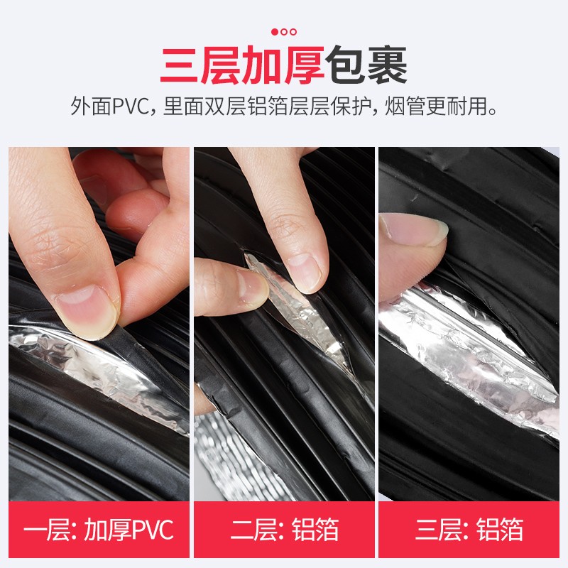 抽油烟机排烟管大口径PVC加长伸缩管排气管道150/160/170/180/200