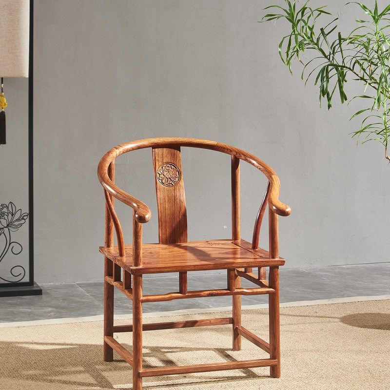 红木刺猬紫檀椅子中官帽大官帽椅圈椅主人椅卷书椅餐椅办公椅实木