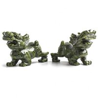 玄众阁 石貔貅一公一母守财石头摆件一对玉石天禄石雕聚财玉皮丘