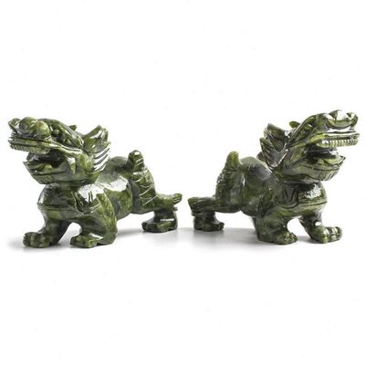 玄众阁 石貔貅一公一母守财石头摆件一对玉石天禄石雕聚财玉皮丘