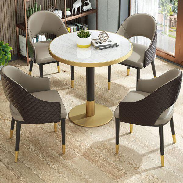 售楼部大理石现代洽谈桌椅组合阳台小桌椅轻奢创意休闲会客接待椅