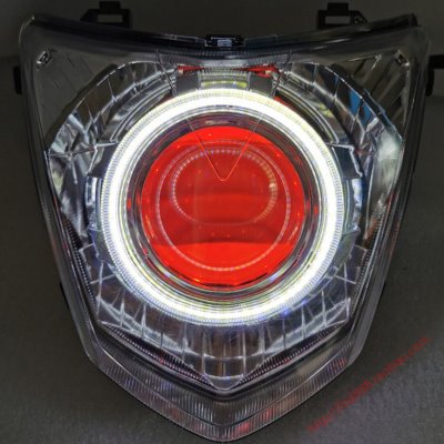 适用于CB150S/WH150-7雄帅前大灯总成Q5海5LED双光透镜天使恶魔眼