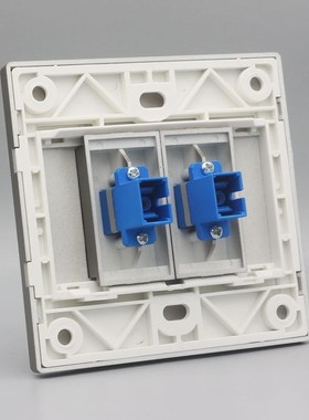 深灰色86型二位SC光纤直插面板SC法兰盘光纤耦合器W网线口宽带插