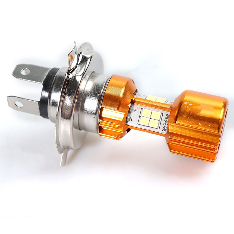 电动车灯泡强光大灯超亮前大灯12VG48V80V内置前灯双爪灯