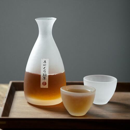 玩物志 深夜厨房清酒酒具磨砂玻璃分酒器黄酒酒杯日式酒壶 质感好