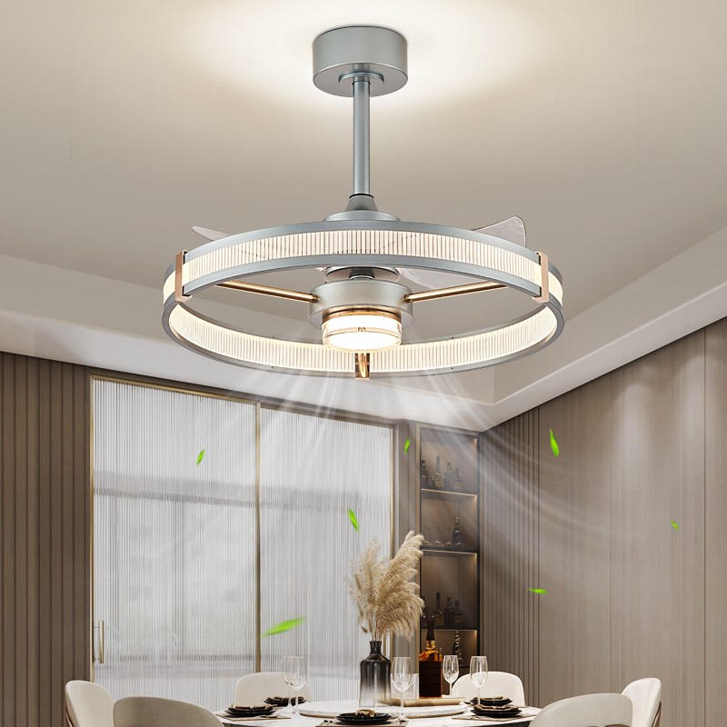 餐厅风扇灯吊扇灯简约家用智能卧室房间小P客厅电风扇吊灯一体