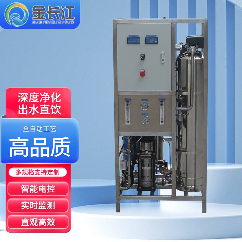 0.5吨经济型水处理设备RO反渗透净水处理小型纯水机饮用水设备