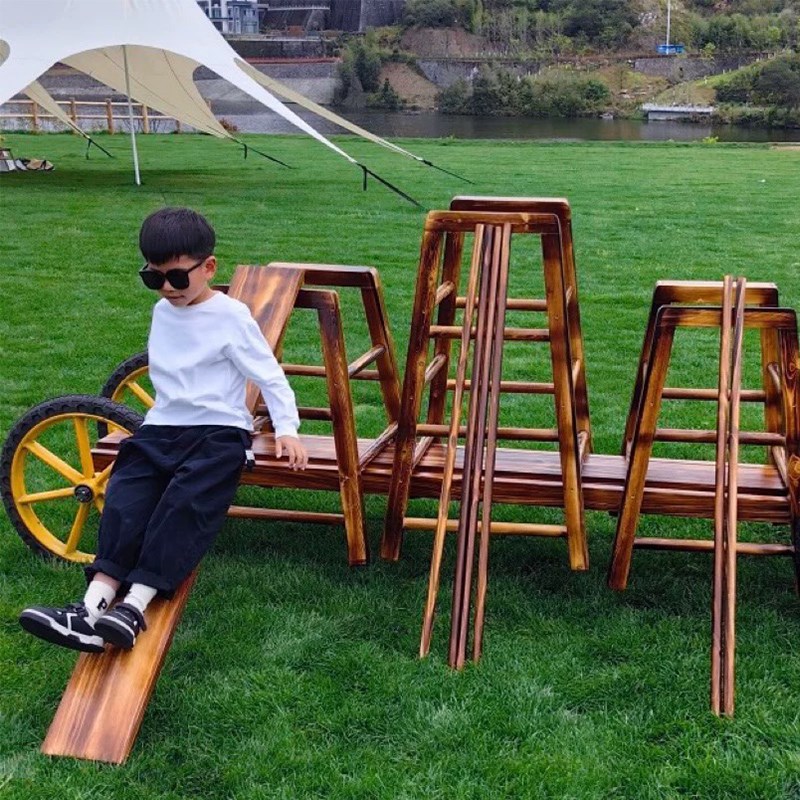 幼儿园安吉游戏轮胎小车运动组合户外F小车划船平衡木儿童感统训