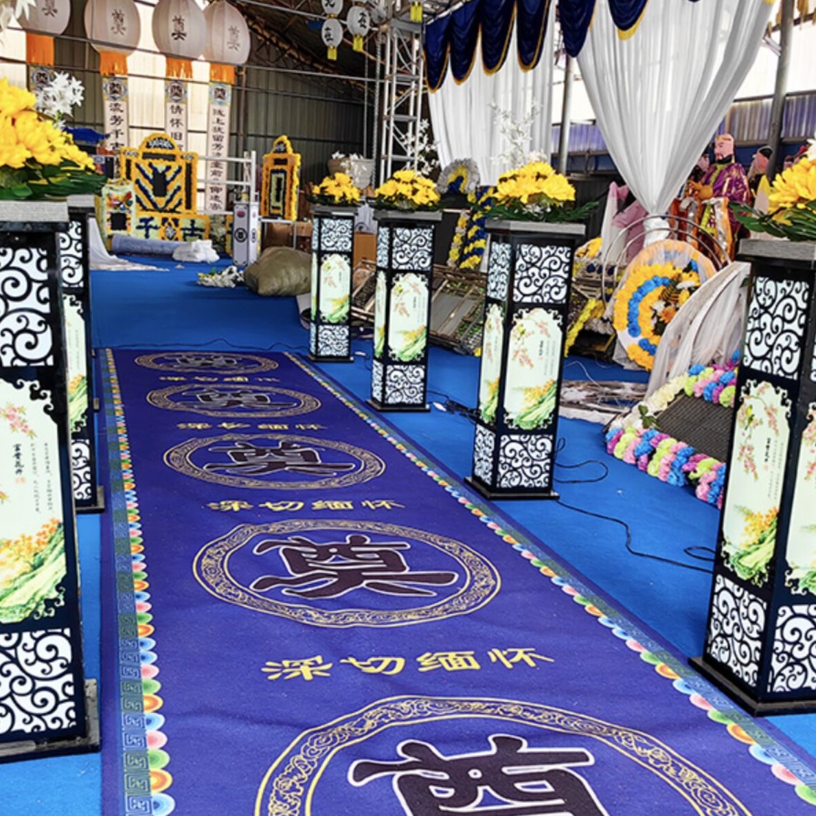 白事铁艺路引灯箱 殡仪馆追悼会布置道具 祭奠悼念路引丧葬礼装饰