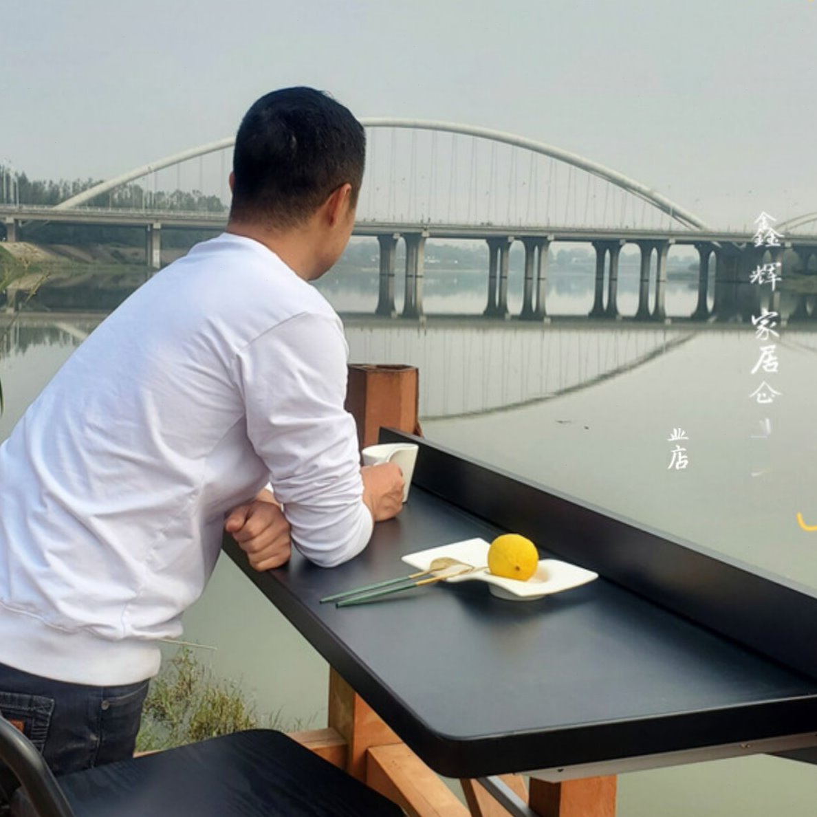 阳台栏杆挂桌可折叠吧台桌休闲桌子书桌茶桌护栏悬挂铝合金折叠桌