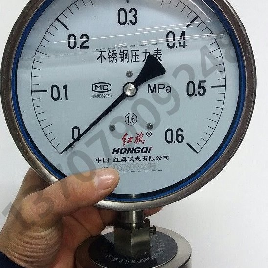 红旗不锈钢耐震隔膜压力表YTP-150BF/ML 耐震隔膜压力表 包检测