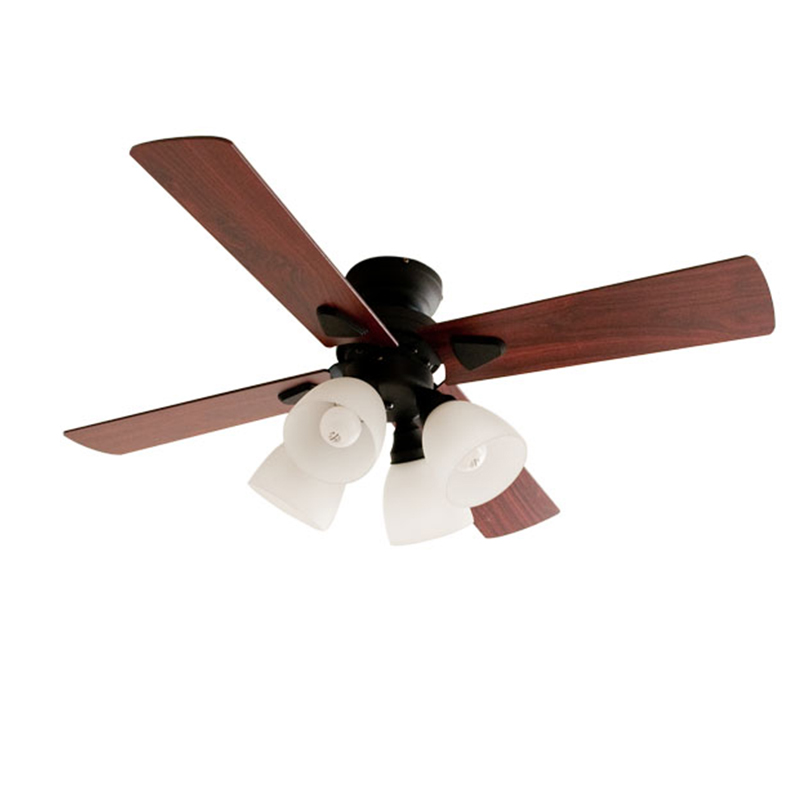 日式实木吊扇灯餐厅n家用客厅北欧简约黑白色正反转出口风扇吊灯