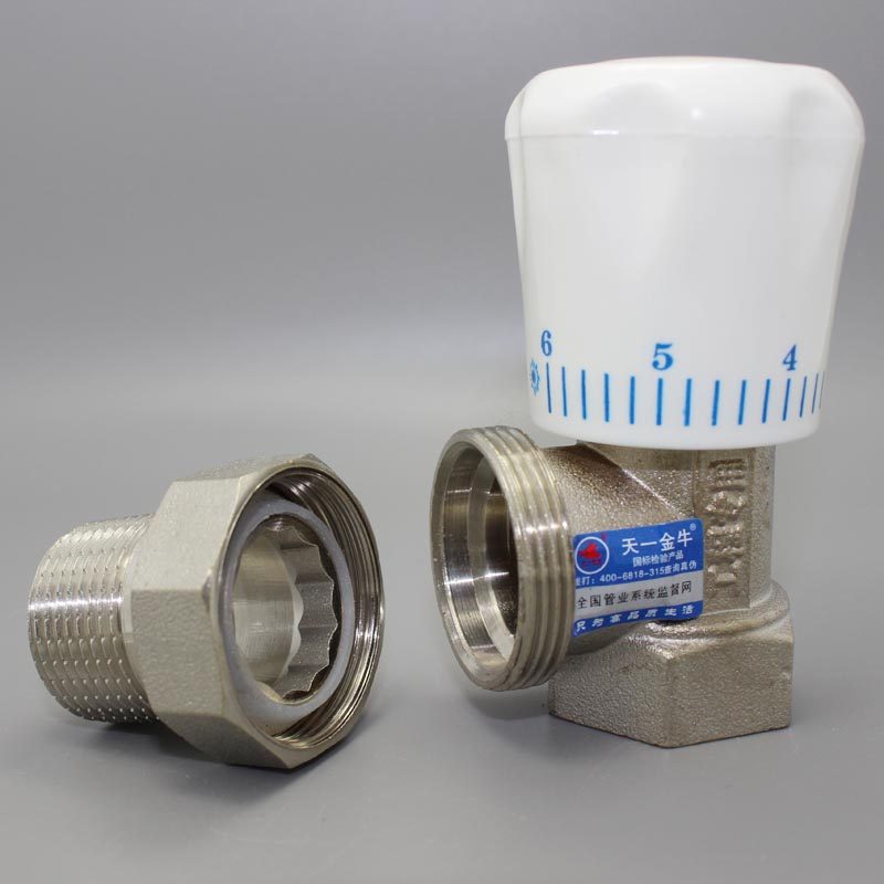 天一 金牛 全铜温控阀门角阀 暖气片 散热器 6分 4分 铝塑管 钢管