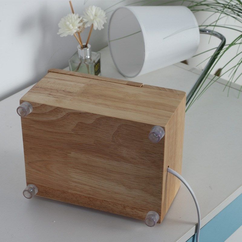 北欧简约床头灯设计师创意时尚客厅卧室护眼灯木艺带化妆镜盒台灯