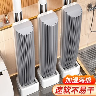 免手洗海绵拖f把一家用拖净2024新款吸水胶棉大海绵头拖布拖地神