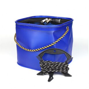 便携小路亚带盖水桶 折叠白条钓鱼桶打加厚eva水桶装鱼活鱼桶渔具