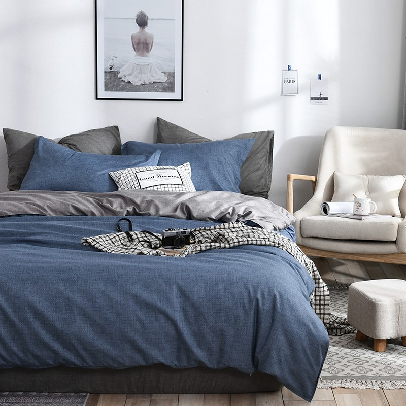 4尺床笠式四件套床罩床包1.8x2.B2加长4尺半1.35米48寸全包橡筋款