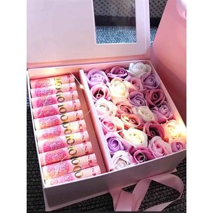 放钱装现金人民币有钱花r礼盒送女友情人节的妈妈婆婆生日礼物花