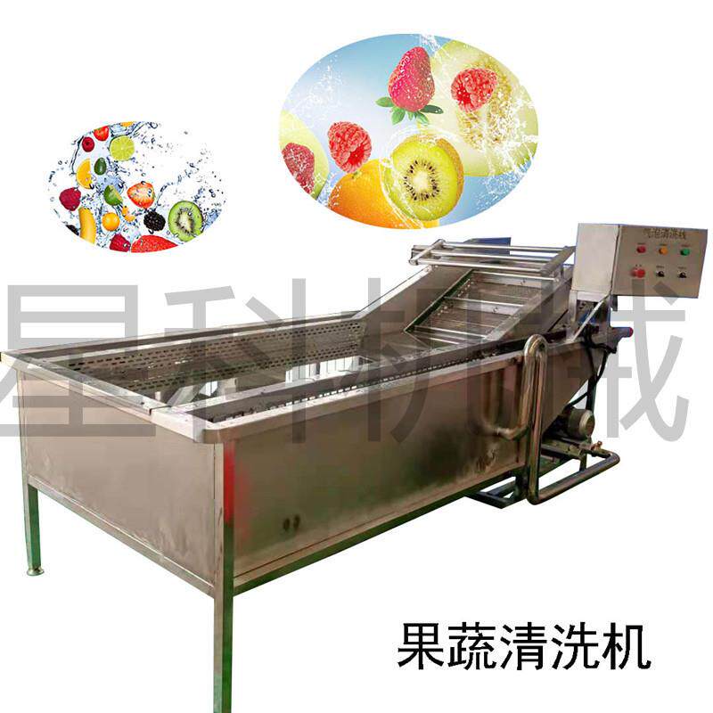 直供玉米鲜姜四季豆气泡清洗设备全自动鼓泡喷淋式龙虾清洗机
