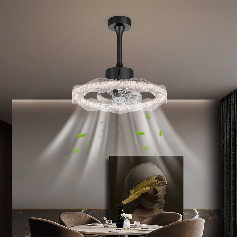 隐形风扇灯家用客厅餐q厅简约卧室2025新款树脂吸顶吊扇灯