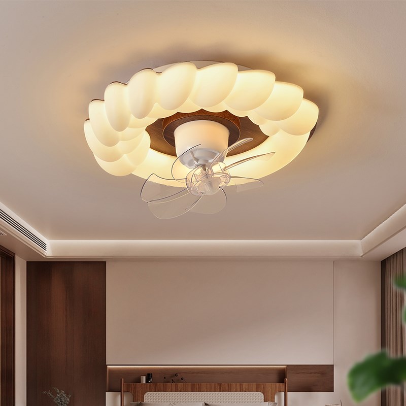 卧室餐厅风扇灯2025新款吸顶灯简约M中古风摇头房间电扇灯