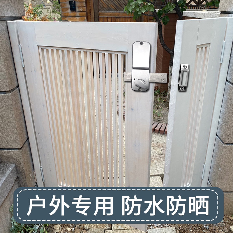 机械密码锁门g锁户外花园栅栏门不用电庭院防水铁门别墅木门密码