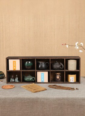 实木茶杯架子复古桌面茶具置物y架壁挂式收纳多宝阁博古架简约中