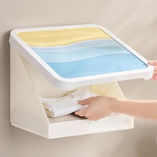 A9L浴室洗澡放衣服防水免打孔折叠收纳柜卫生间置物架壁画收纳箱