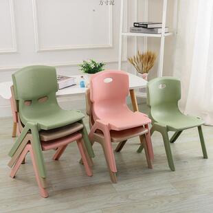 塑料小凳子带背靠椅家用矮凳小号北欧幼儿园熟胶凳子儿童小孩加厚