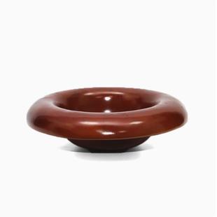 意式创意简约中古果盘法式枣红果盘原型样板房客厅茶几装饰品摆件