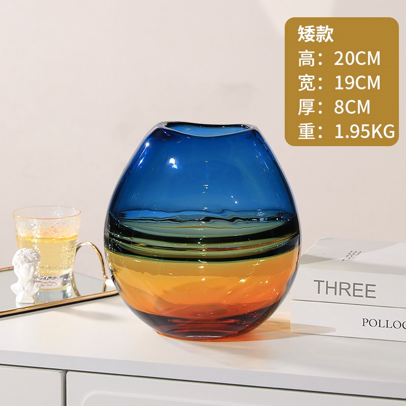 高端轻奢花瓶插花精致创s意玻璃装饰品鲜花客厅餐桌玄关高级感摆