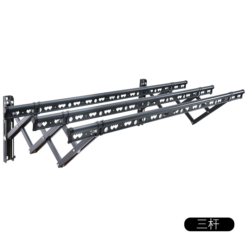 伸缩晾衣架室外墙阳台户外推拉晒衣架铝合金晾衣杆加筋Z加厚凉衣