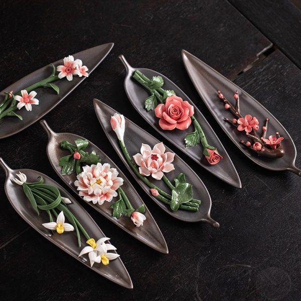 创意手工莲花线香插香托香座香器陶瓷摆件禅意荷花香薰炉家用室内,家居饰品,香托/香盘/香座/香插,淘宝优惠券,粉丝福利购,淘宝优惠卷