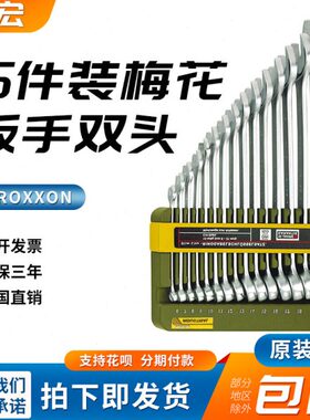 德国PROXXON开口梅花双头扳手五金工具汽修机修两用扳手组套23821