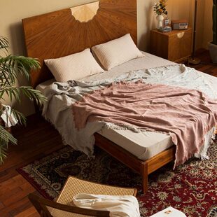 萨得船长/柚木复古双人床轻奢北欧实木床简约双人床1.8米主卧家具