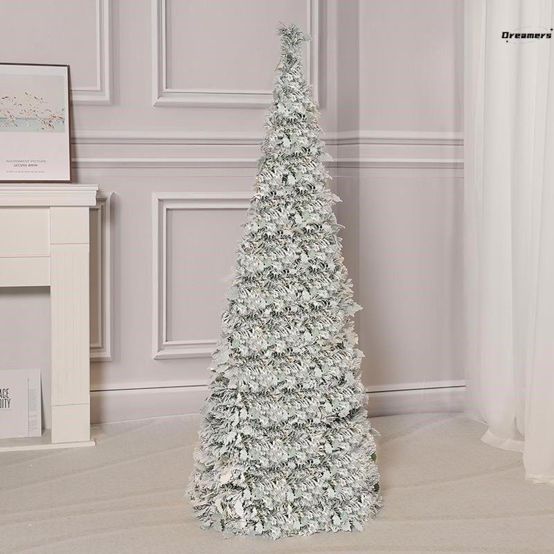 折叠耶诞树客厅新款摆件落地w彷真植绒落雪加密自带灯耶诞节装厂