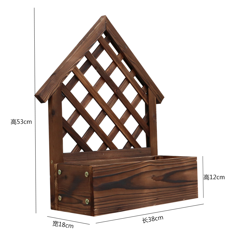 碳化防腐壁挂实木花盆墙壁装饰花篮阳台挂壁绿植种植.箱造园小品
