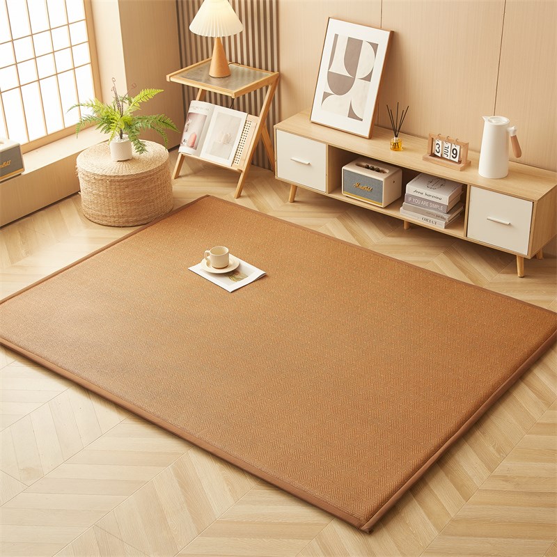 夏天凉席地垫睡觉打地p铺榻榻米床垫午睡垫家用卧室冰藤席床边软