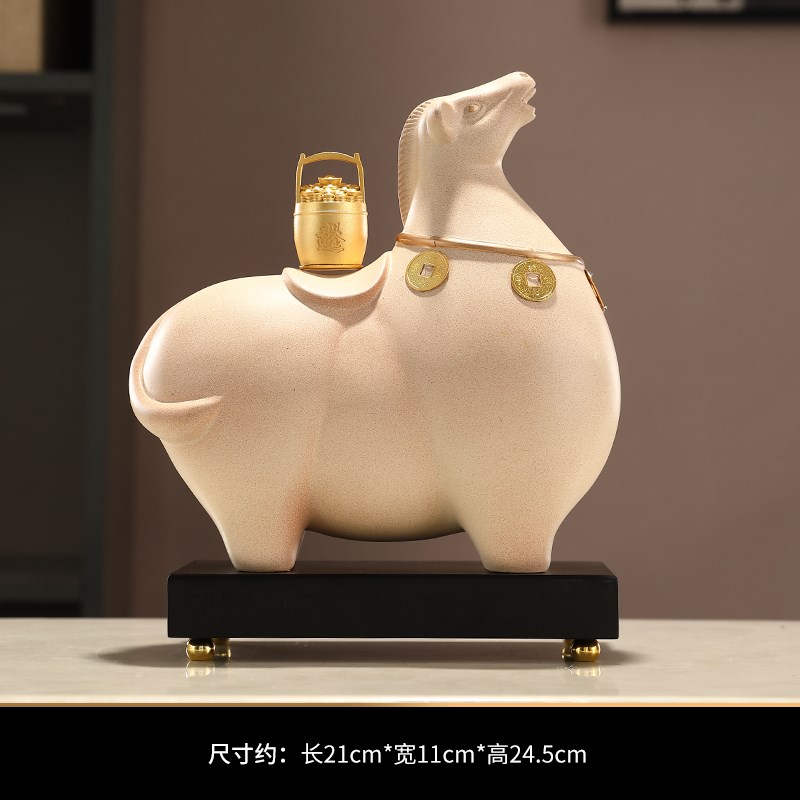 马上有钱招财马摆件博古架办公B室老板桌装饰工艺品开业乔迁礼物