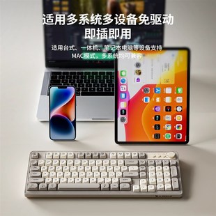 有线静音键盘女生无线办公电脑笔记本机械手感键鼠套装打字手感好