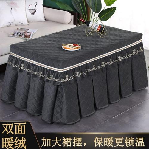 新款电炉罩烤火桌子罩长方形桌布套加厚加绒冬季电暖炉取暖茶几罩