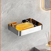 卡贝304不锈钢肥皂盒免打孔香皂置物架浴室沥水架卫生间壁挂式