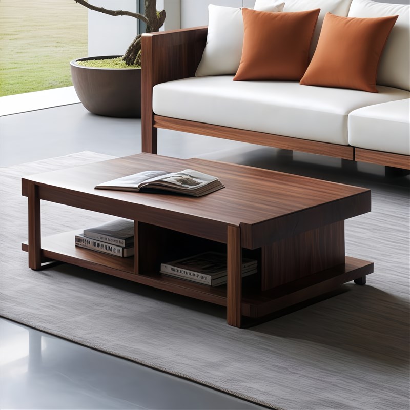 新中式胡桃木皮艺沙发实木现代简约小户型客厅202U5新款直排家俱