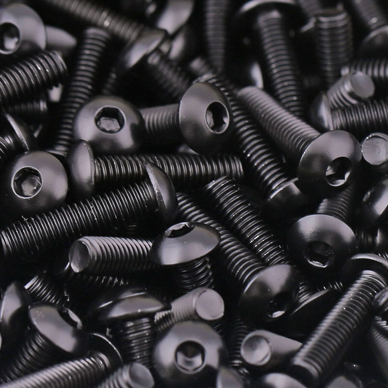 热销M6M8eM10黑色304不锈钢圆头内六角螺丝 镀黑锌盘头内六角螺栓
